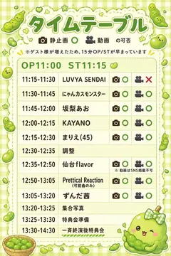 ずんずんずんだフェス タイムテーブル